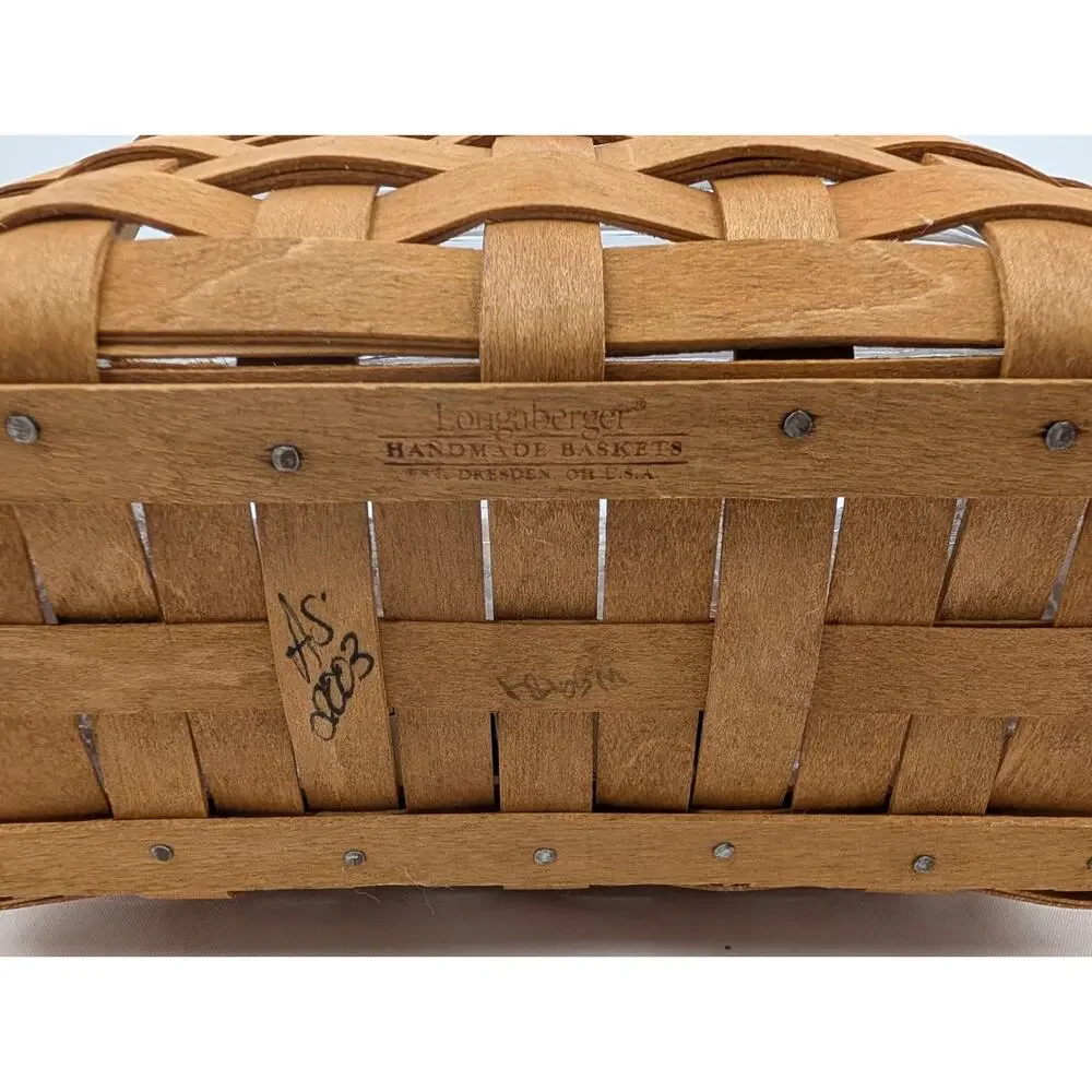 Longaberger Small Boardwalk Basket Purse Signed 2003 AM With Plastic Protector